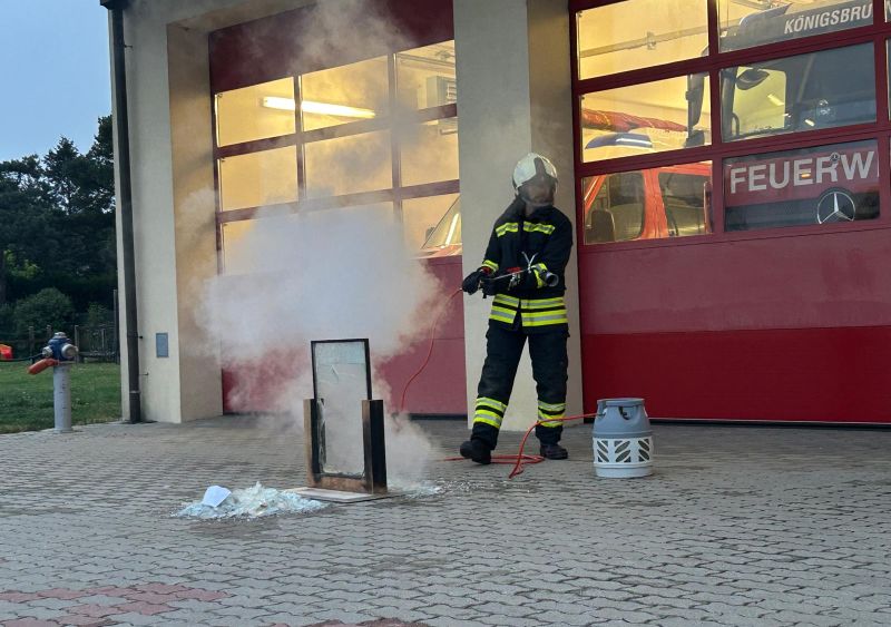 LM Reinhard Steindl beim praktischen Teil der Schulung